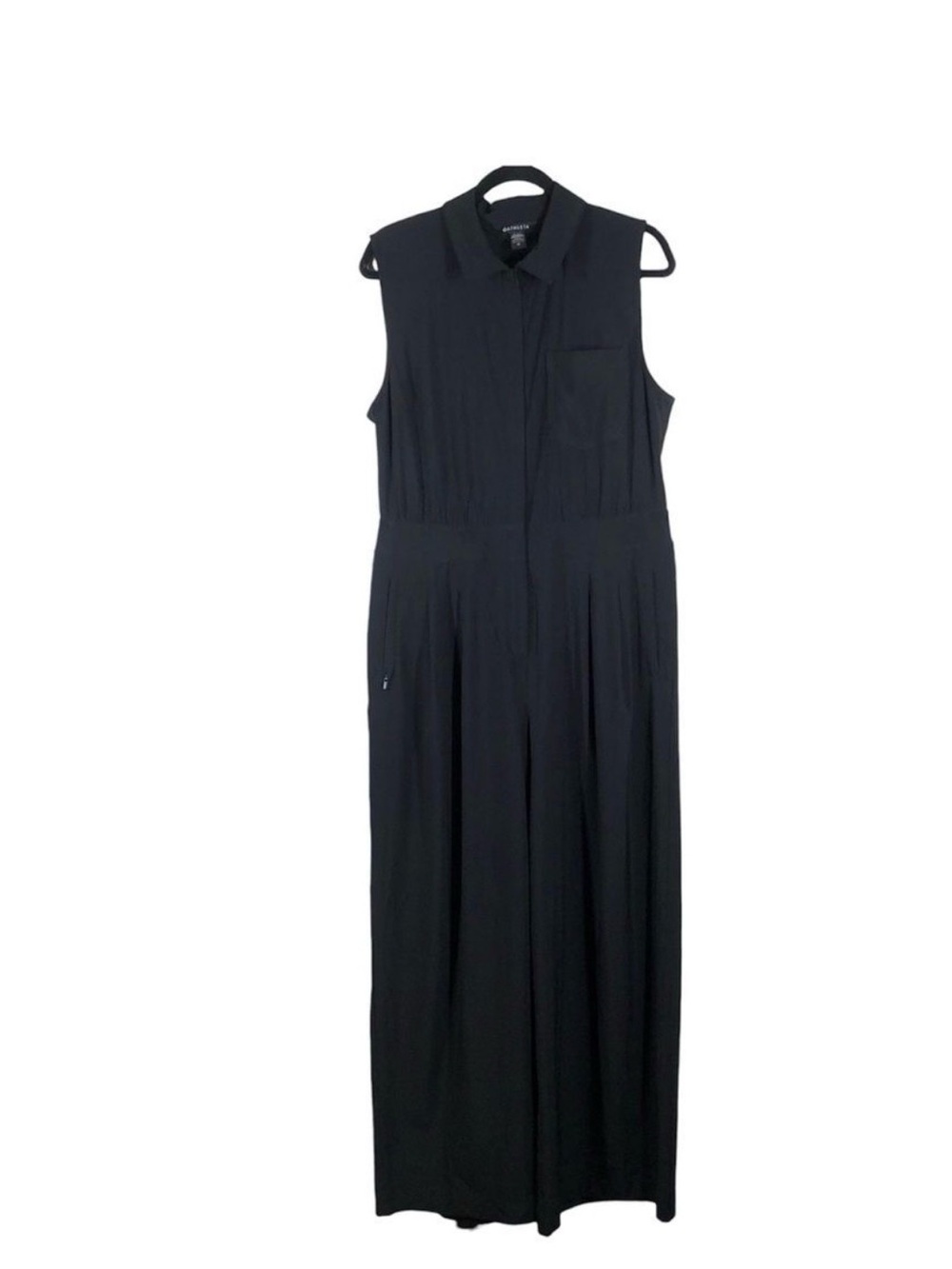 Athleta Brooklyn Heights Wide Leg Jumpsuit Black With Pockets Plus Size 14